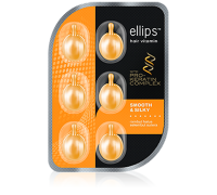 Желтые капсулы Ellips PRO-KERATIN 6 капсул Smooth and Silky для ухода за светлыми волосами