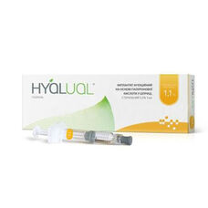 Гиалуаль Hyalual 1,1% 2мл  (шприц с двумя иглами). Препарат для редермализации